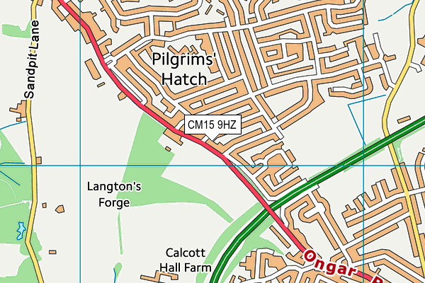 CM15 9HZ map - OS VectorMap District (Ordnance Survey) CM15 9HZ map - OS VectorMap District (Ordnance Survey)