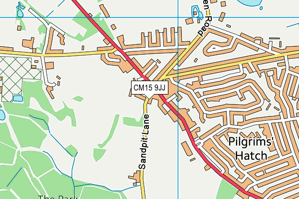 CM15 9JJ map - OS VectorMap District (Ordnance Survey)