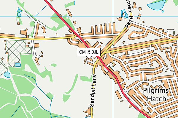 CM15 9JL map - OS VectorMap District (Ordnance Survey) CM15 9JL map - OS VectorMap District (Ordnance Survey)