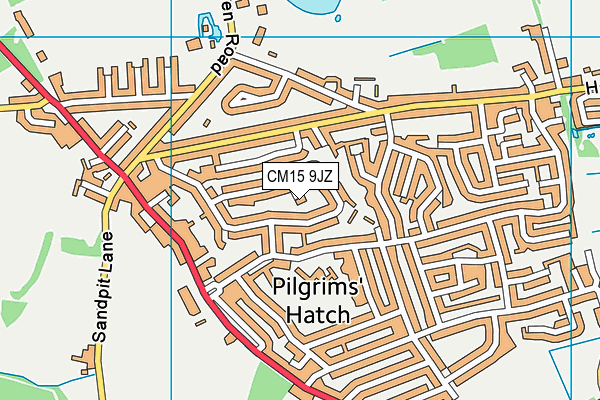 CM15 9JZ map - OS VectorMap District (Ordnance Survey)
