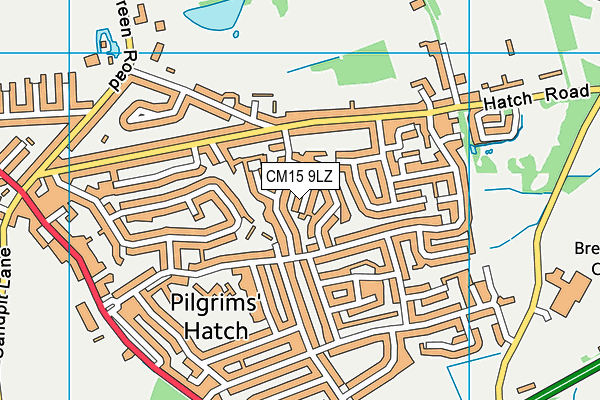 CM15 9LZ map - OS VectorMap District (Ordnance Survey)