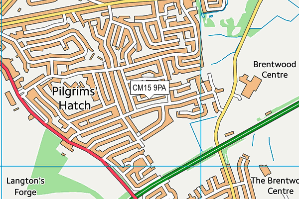 CM15 9PA map - OS VectorMap District (Ordnance Survey) CM15 9PA map - OS VectorMap District (Ordnance Survey)