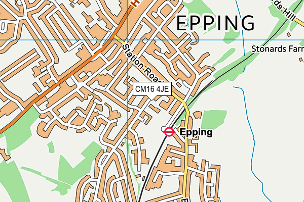 CM16 4JE map - OS VectorMap District (Ordnance Survey)