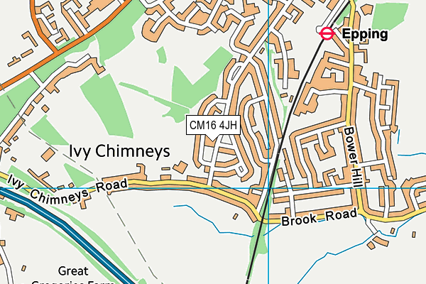 CM16 4JH map - OS VectorMap District (Ordnance Survey) CM16 4JH map - OS VectorMap District (Ordnance Survey)