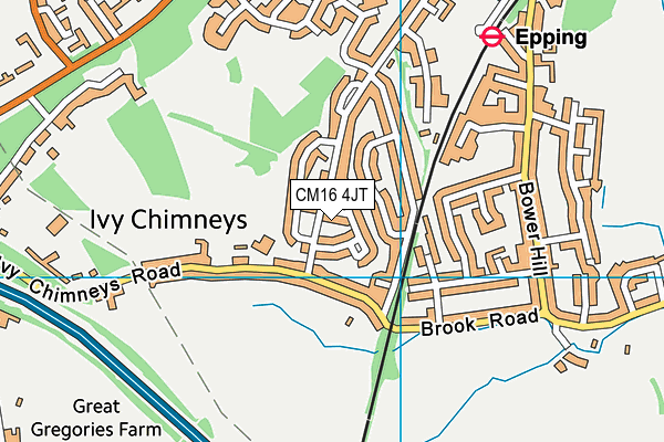 CM16 4JT map - OS VectorMap District (Ordnance Survey) CM16 4JT map - OS VectorMap District (Ordnance Survey)
