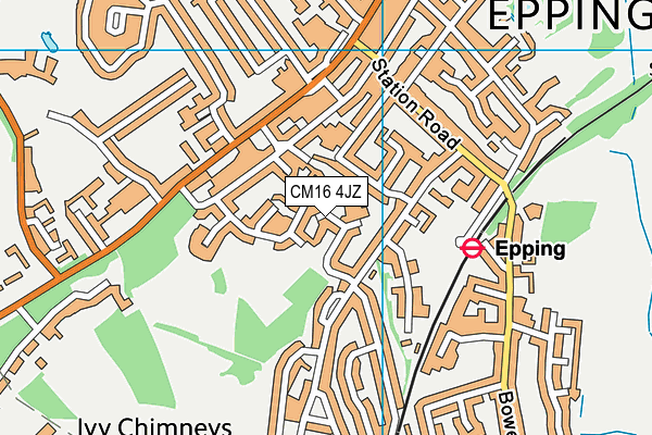 CM16 4JZ map - OS VectorMap District (Ordnance Survey) CM16 4JZ map - OS VectorMap District (Ordnance Survey)