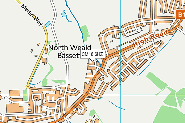 CM16 6HZ map - OS VectorMap District (Ordnance Survey)