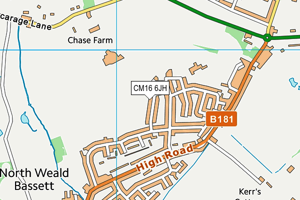 CM16 6JH map - OS VectorMap District (Ordnance Survey)