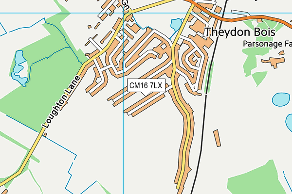 CM16 7LX map - OS VectorMap District (Ordnance Survey) CM16 7LX map - OS VectorMap District (Ordnance Survey)