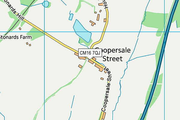 CM16 7QJ map - OS VectorMap District (Ordnance Survey) CM16 7QJ map - OS VectorMap District (Ordnance Survey)