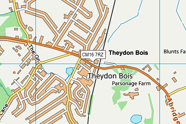CM16 7RZ map - OS VectorMap District (Ordnance Survey)