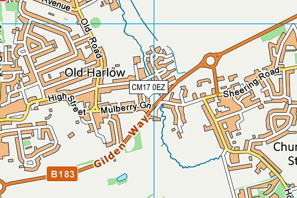 CM17 0EZ map - OS VectorMap District (Ordnance Survey) CM17 0EZ map - OS VectorMap District (Ordnance Survey)