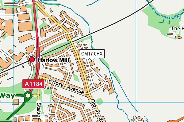 CM17 0HX map - OS VectorMap District (Ordnance Survey)