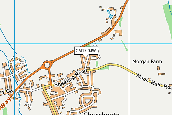 CM17 0JW map - OS VectorMap District (Ordnance Survey) CM17 0JW map - OS VectorMap District (Ordnance Survey)