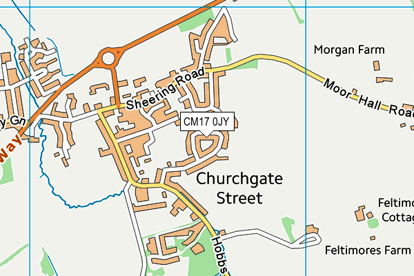 CM17 0JY map - OS VectorMap District (Ordnance Survey) CM17 0JY map - OS VectorMap District (Ordnance Survey)