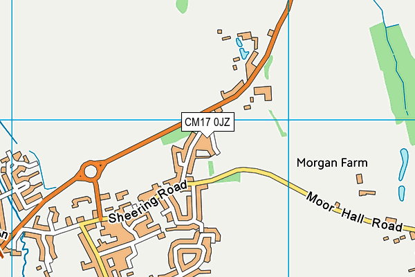 CM17 0JZ map - OS VectorMap District (Ordnance Survey) CM17 0JZ map - OS VectorMap District (Ordnance Survey)