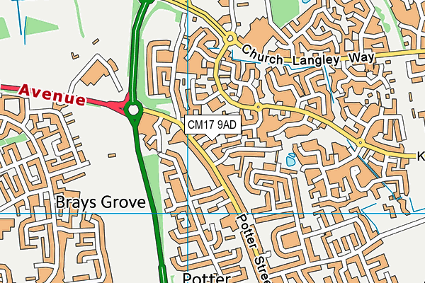 CM17 9AD map - OS VectorMap District (Ordnance Survey) CM17 9AD map - OS VectorMap District (Ordnance Survey)