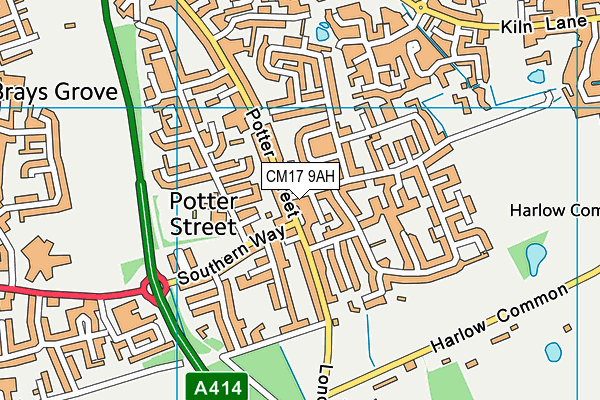 CM17 9AH map - OS VectorMap District (Ordnance Survey)