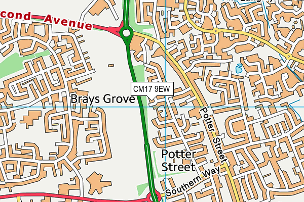 CM17 9EW map - OS VectorMap District (Ordnance Survey) CM17 9EW map - OS VectorMap District (Ordnance Survey)