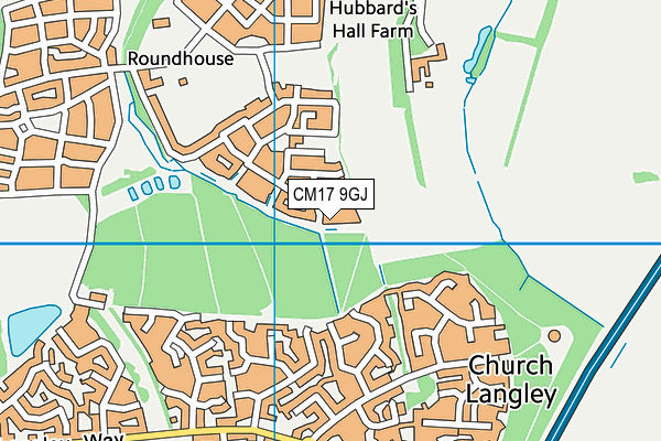 CM17 9GJ map - OS VectorMap District (Ordnance Survey) CM17 9GJ map - OS VectorMap District (Ordnance Survey)