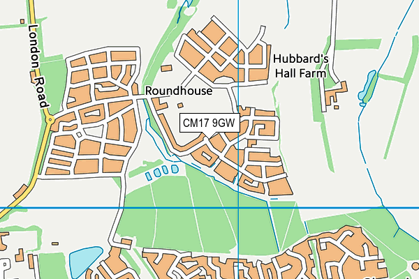 CM17 9GW map - OS VectorMap District (Ordnance Survey) CM17 9GW map - OS VectorMap District (Ordnance Survey)
