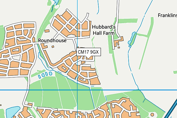 CM17 9GX map - OS VectorMap District (Ordnance Survey) CM17 9GX map - OS VectorMap District (Ordnance Survey)