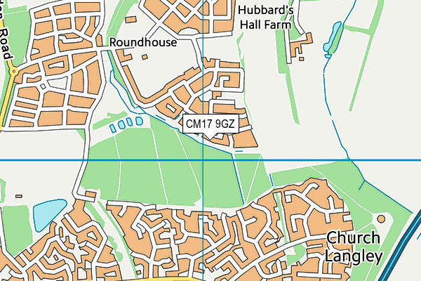 CM17 9GZ map - OS VectorMap District (Ordnance Survey) CM17 9GZ map - OS VectorMap District (Ordnance Survey)