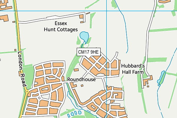 CM17 9HE map - OS VectorMap District (Ordnance Survey) CM17 9HE map - OS VectorMap District (Ordnance Survey)