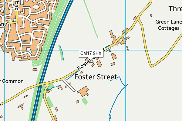CM17 9HX map - OS VectorMap District (Ordnance Survey)