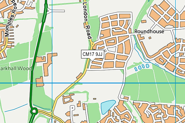 CM17 9JJ map - OS VectorMap District (Ordnance Survey) CM17 9JJ map - OS VectorMap District (Ordnance Survey)