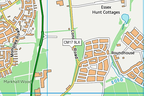CM17 9LX map - OS VectorMap District (Ordnance Survey) CM17 9LX map - OS VectorMap District (Ordnance Survey)