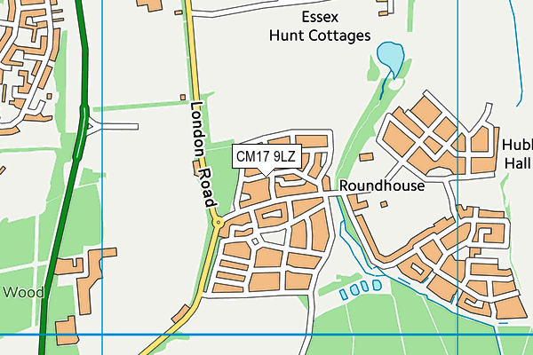 CM17 9LZ map - OS VectorMap District (Ordnance Survey) CM17 9LZ map - OS VectorMap District (Ordnance Survey)