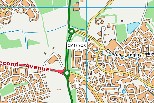 CM17 9QX map - OS VectorMap District (Ordnance Survey) CM17 9QX map - OS VectorMap District (Ordnance Survey)