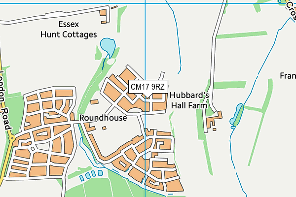 CM17 9RZ map - OS VectorMap District (Ordnance Survey) CM17 9RZ map - OS VectorMap District (Ordnance Survey)