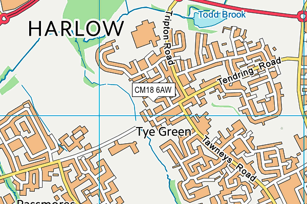 CM18 6AW map - OS VectorMap District (Ordnance Survey) CM18 6AW map - OS VectorMap District (Ordnance Survey)