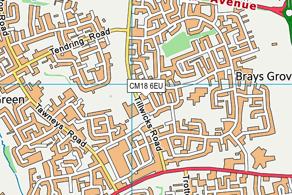 CM18 6EU map - OS VectorMap District (Ordnance Survey) CM18 6EU map - OS VectorMap District (Ordnance Survey)