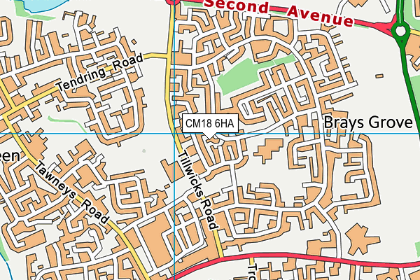 CM18 6HA map - OS VectorMap District (Ordnance Survey) CM18 6HA map - OS VectorMap District (Ordnance Survey)