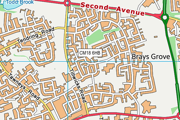 CM18 6HB map - OS VectorMap District (Ordnance Survey) CM18 6HB map - OS VectorMap District (Ordnance Survey)