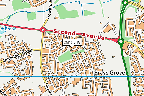 CM18 6HG map - OS VectorMap District (Ordnance Survey)