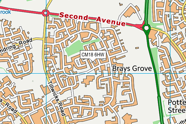 CM18 6HW map - OS VectorMap District (Ordnance Survey) CM18 6HW map - OS VectorMap District (Ordnance Survey)
