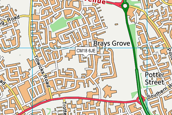 CM18 6JE map - OS VectorMap District (Ordnance Survey) CM18 6JE map - OS VectorMap District (Ordnance Survey)