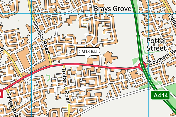CM18 6JJ map - OS VectorMap District (Ordnance Survey) CM18 6JJ map - OS VectorMap District (Ordnance Survey)