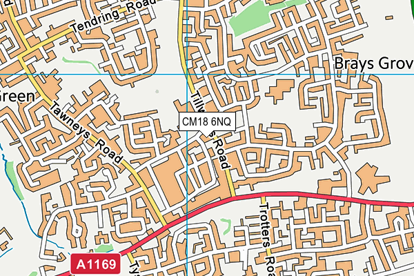 CM18 6NQ map - OS VectorMap District (Ordnance Survey)