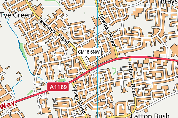 CM18 6NW map - OS VectorMap District (Ordnance Survey) CM18 6NW map - OS VectorMap District (Ordnance Survey)