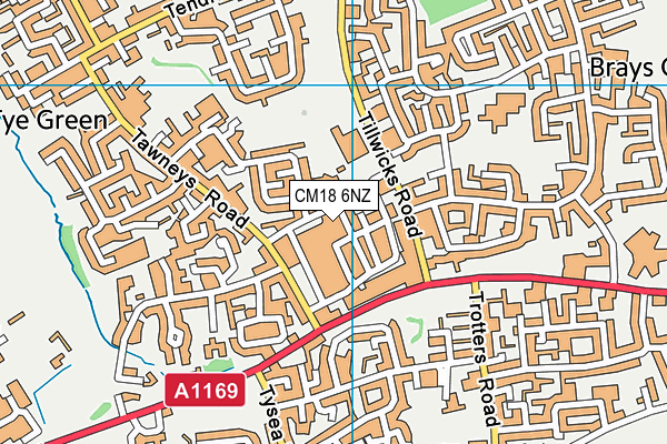 CM18 6NZ map - OS VectorMap District (Ordnance Survey) CM18 6NZ map - OS VectorMap District (Ordnance Survey)