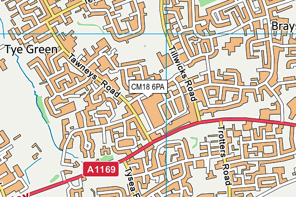 CM18 6PA map - OS VectorMap District (Ordnance Survey) CM18 6PA map - OS VectorMap District (Ordnance Survey)