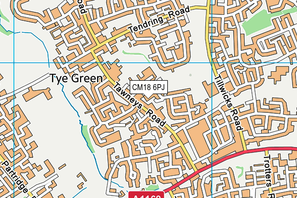 CM18 6PJ map - OS VectorMap District (Ordnance Survey)