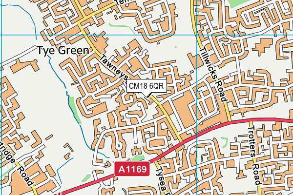 CM18 6QR map - OS VectorMap District (Ordnance Survey) CM18 6QR map - OS VectorMap District (Ordnance Survey)