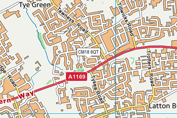 CM18 6QT map - OS VectorMap District (Ordnance Survey) CM18 6QT map - OS VectorMap District (Ordnance Survey)