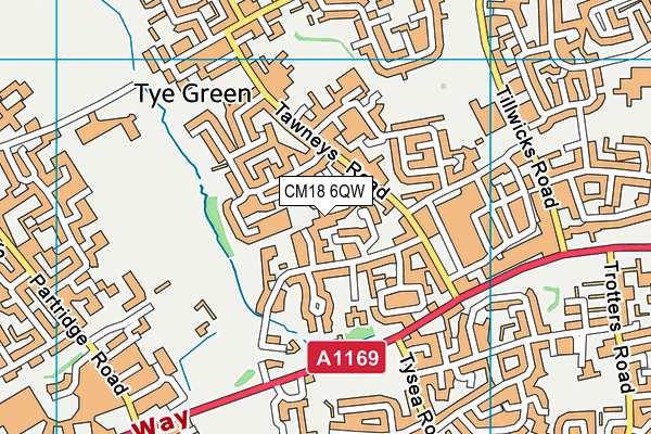 CM18 6QW map - OS VectorMap District (Ordnance Survey) CM18 6QW map - OS VectorMap District (Ordnance Survey)